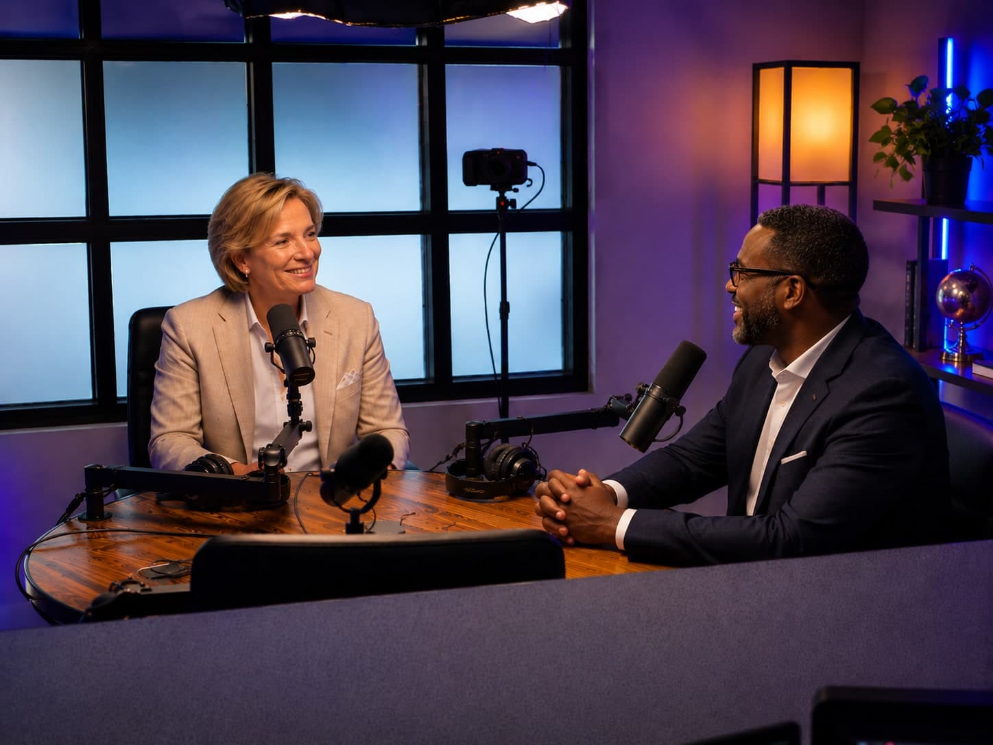 A conversation being recorded at FormCast Studio
